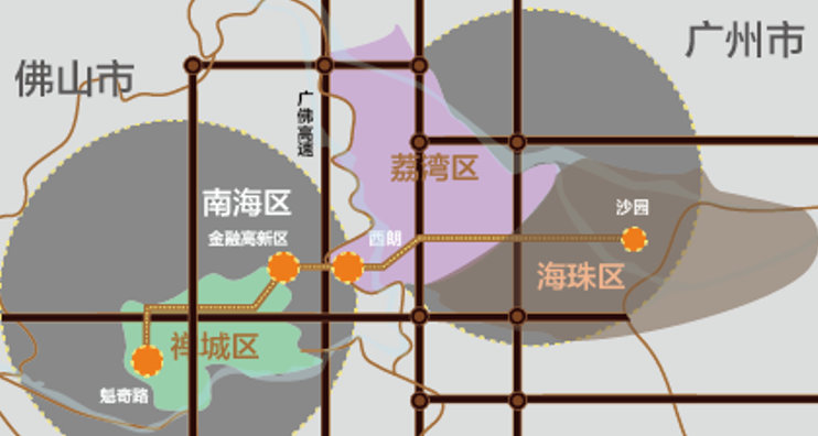 廣佛軌道交通實現(xiàn)網(wǎng)狀交接圖