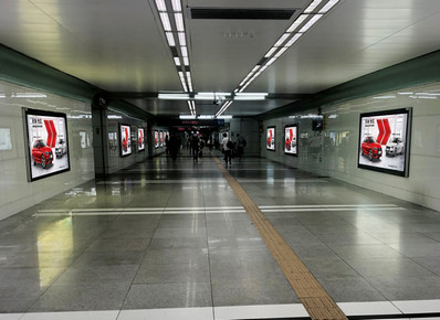 深圳羅湖火車站負一樓進站通道墻體燈箱廣告