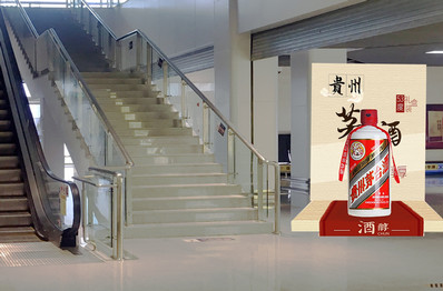 茅臺機場國內到達行李大廳下電梯旁展位廣告