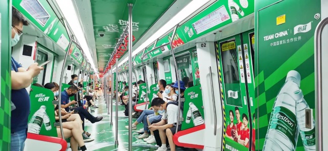 石家莊地鐵創(chuàng)意全景內(nèi)包車廣告優(yōu)秀案例，石家莊地鐵列車廣告價格
