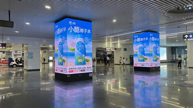 深圳福田高鐵站包柱LED廣告投放，福田地鐵站大屏廣告價(jià)格