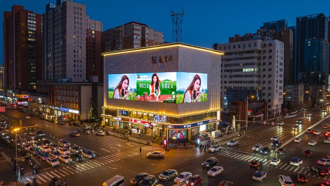 太原小店親賢街折角LED廣告投放，太原戶外大屏廣告價(jià)格